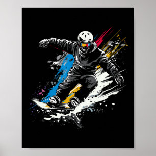 Poster Snowboarder Grafite Alpino