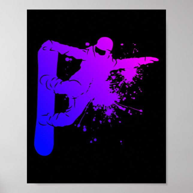 Poster Snowboarder Men's Snowboard Winter Sports (Frente)