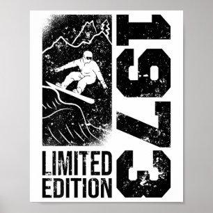 Poster Snowboarder Vintage 1973 Birthday Snowboard Sno