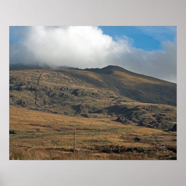 Poster Snowden North Wales Postcard (Frente)