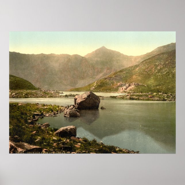 Pôster Snowdon de Llyn Llydaw, Gwynedd, Gales (Frente)