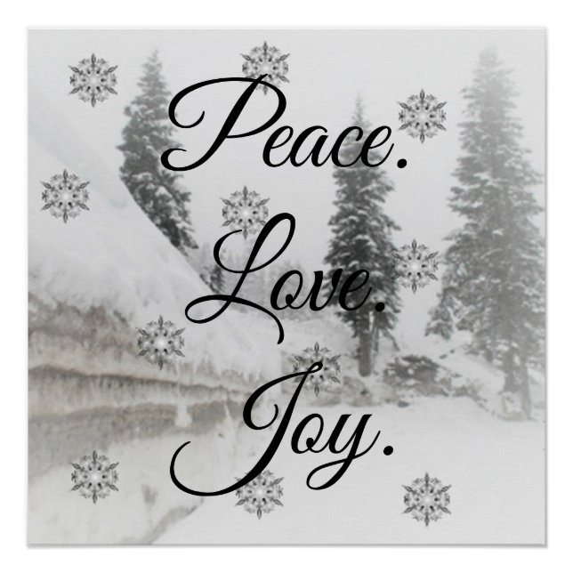 Pôster Snowfall Flocos de neve Flocos de Natal - esboço b (Frente)