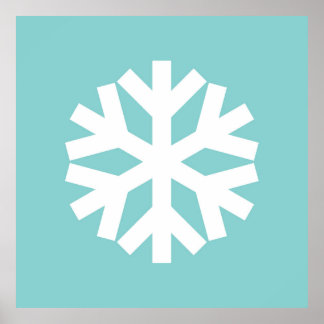 Poster Snowflake blue
