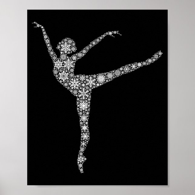 Poster Snowflake Dancer Merry Christmas - Ballet Dance Ba (Frente)
