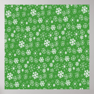 Poster Snowflake Snowstorm com fundo verde
