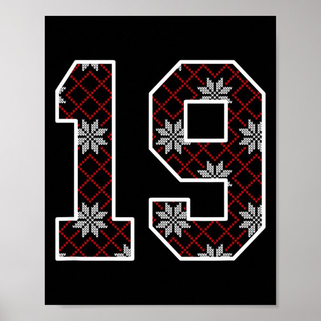Poster Snowflake Ugly Christmas Number 19 Uniform #19 Jer (Frente)