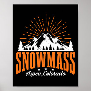 Poster Snowm Aspen Colorado Ski Mountain Snowboard