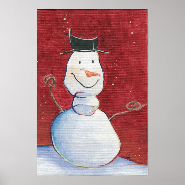 Pôster Snowman Canvas (Frente)