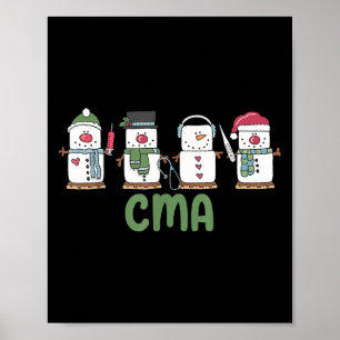 Poster Snowman Cma Enfermeira Medicina Certificada de Nat