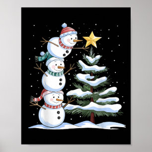 Poster Snowman Felry Natal Xmas Tree Family Paja