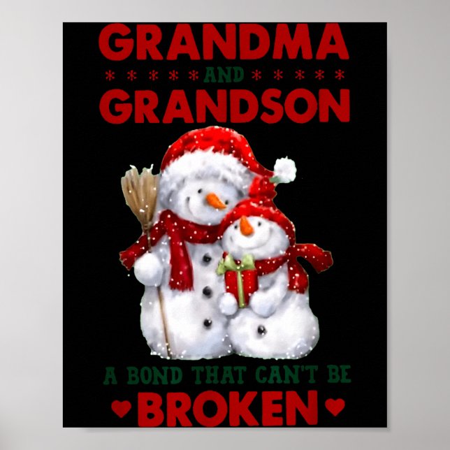 Poster Snowman Grandma And Grandson A Bond That Can't Be  (Frente)