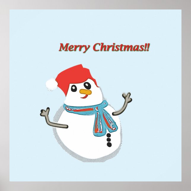 Poster Snowman, Merry Christmas!! (Frente)