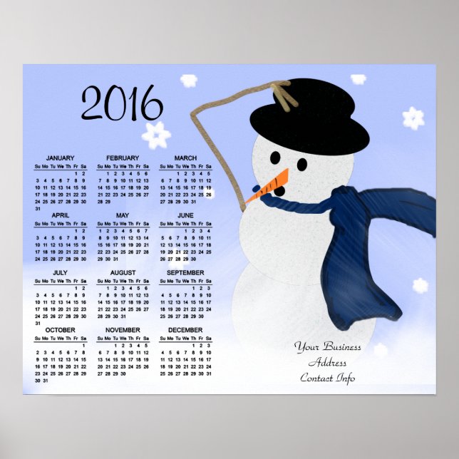 Poster Snowman no Calendário da Promoção do Vento Empresa (Frente)
