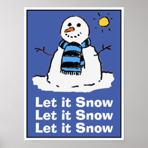 Poster Snowman no dia de um inverno ensolarado