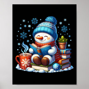 Poster Snowman Reading Book Amadurece O Videário de Natal