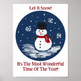 Poster Snowman Red Maravilhoso Ano de PERSONALIZAÇÃO