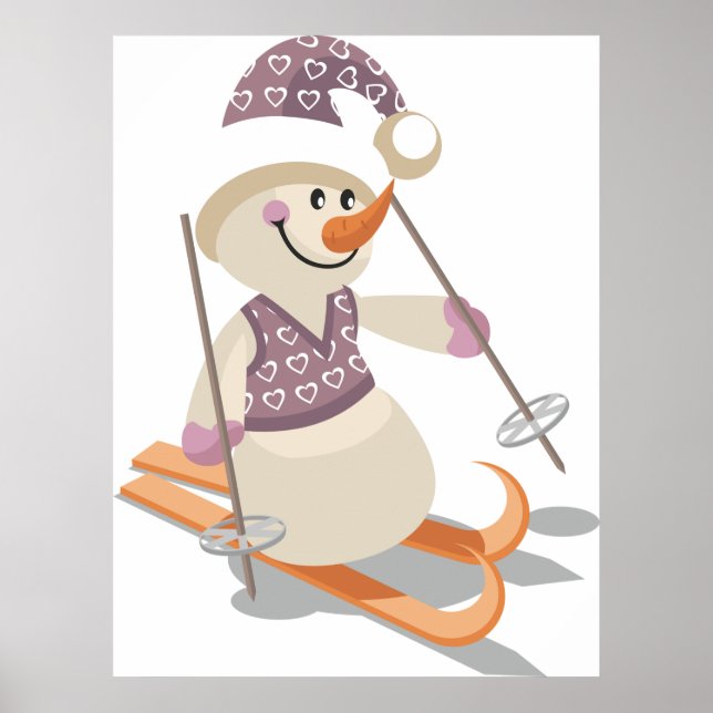 Poster Snowman Skiing (Frente)