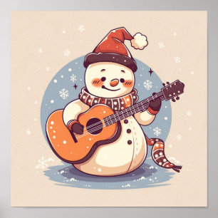 Poster Snowman tocando violão
