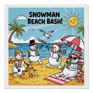 Pôster Snowmen Beach Bash