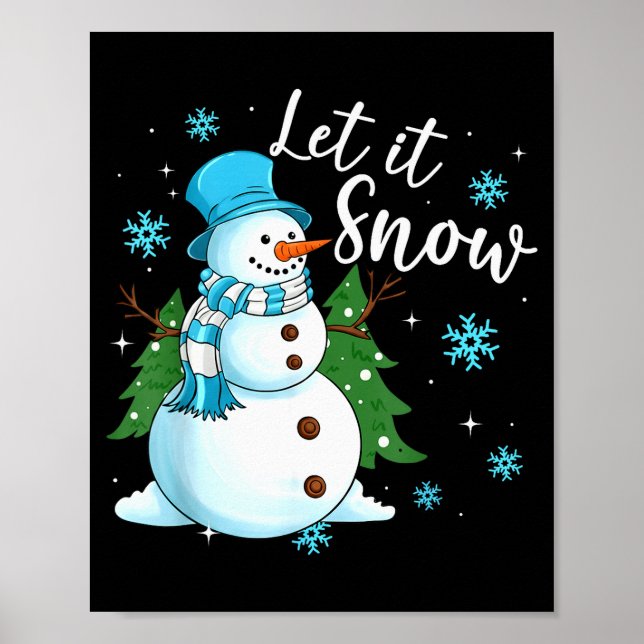 Poster Snowmen Let It Snow Christmas Funny Family Matchin (Frente)