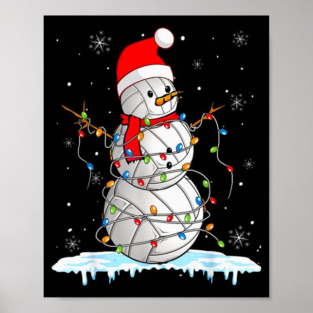 Poster Snowmies Santa Lights Christmas Snowman Volleyball (Frente)