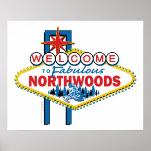 Poster Snowmobiling/boa vinda ao Northwoods