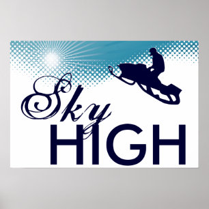 Poster snowmobiling muito ao alto