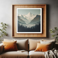 Snowy Alpino Serenity Vintage Art