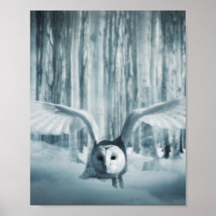Poster Snowy Owl Em Voo