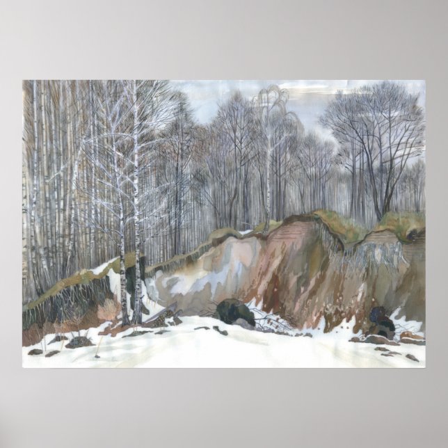 Pôster Snowy ravine (Frente)