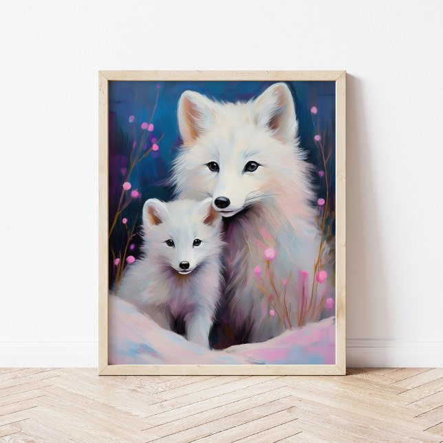 Poster Snowy Winter Arctic Fox Modern Art (Criador carregado)