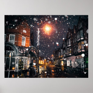 Poster Snowy Winter Cityscape JPG Cityscape Residence Por