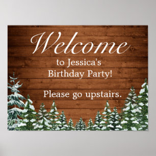 Poster Snowy Wood & Forest Country - Sinal de Boas-vindas