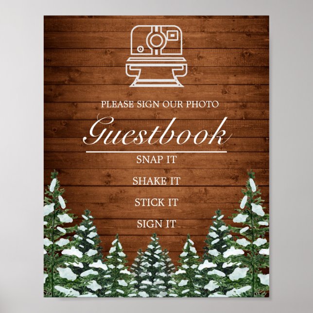 Poster Snowy Wood & Forest Foto: Sinal de Casamento de Li (Frente)