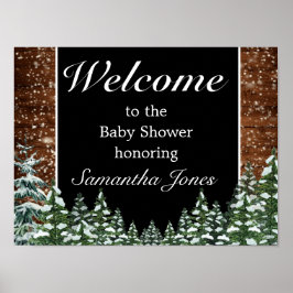 Poster Snowy Wood & Forest Pine - Sinal de Boas-vindas ao