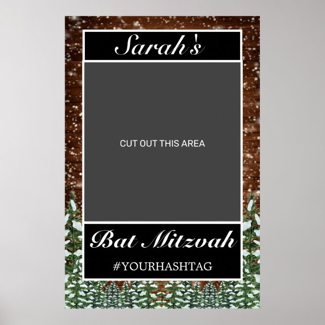 Poster Snowy Wood & Forest Rural Bat Mitzvah Foto Prop (Frente)