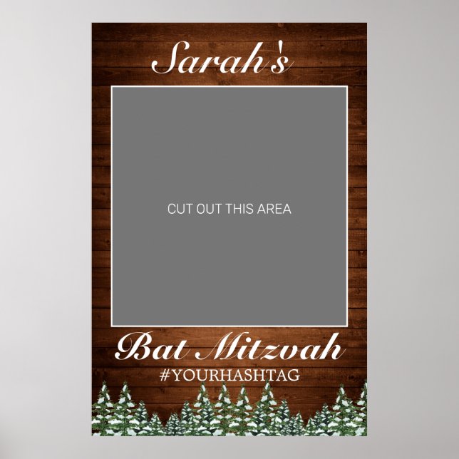 Poster Snowy Wood & Forest Rural Bat Mitzvah Foto Prop (Frente)