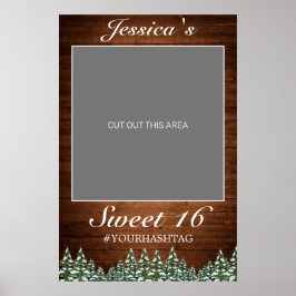 Poster Snowy Wood & Forest Rural Pine Sweet 16 Foto Prop
