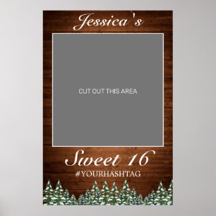 Poster Snowy Wood & Forest Rural Pine Sweet 16 Foto Prop