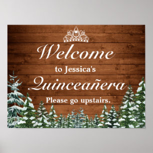 Poster Snowy Wood & Forest Tiara Quinceanera - Sinal de B