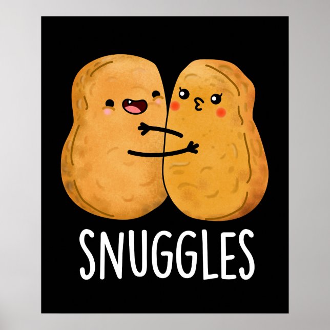 Poster Snuggets Engraçado Casal Nugget Pun Dark BG (Frente)