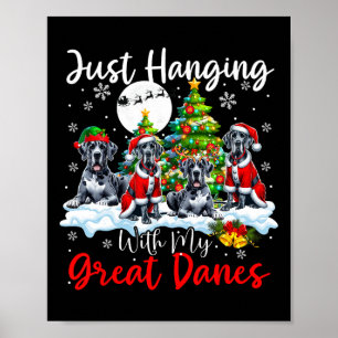 Poster Só Andando Com Meus Grandes Danes Xmas Três Papais