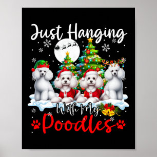 Poster Só Andando Com Meus Poodles Xmas Três Cachorros Pa