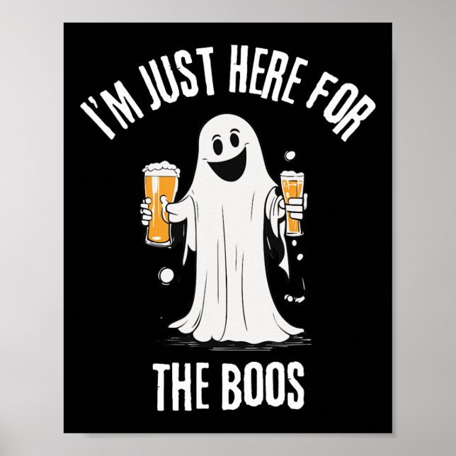 Poster Só Aqui Para O Fantasma Engraçado Boos Halloween (Frente)