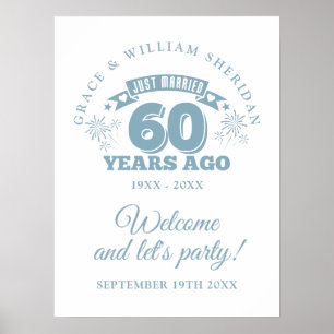 Poster Só Casados Placa de Boas-vindas de 60º Aniversário