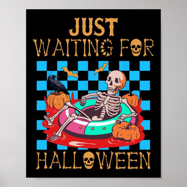 Poster Só Esperando O Esqueleto Engraçado Do Dia Das Brux (Frente)
