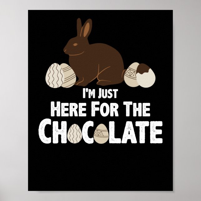 Poster Só estou aqui para o coelhinho de chocolate (Frente)