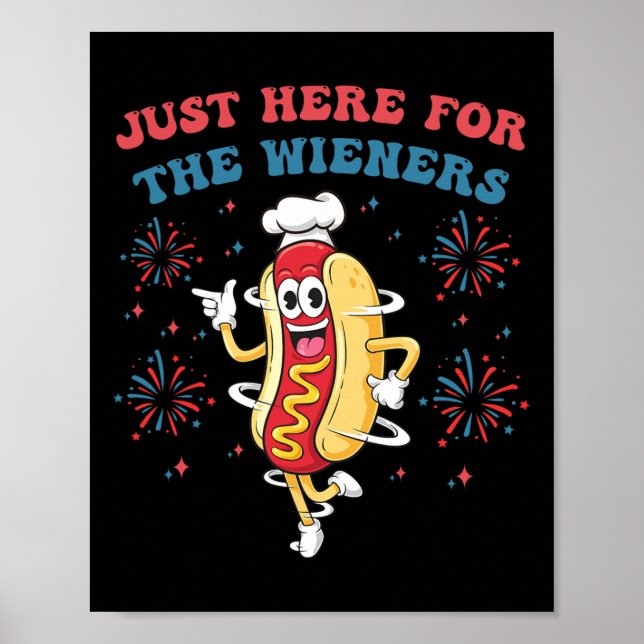 Poster Só estou aqui para os Wieners Engraçados 4 de julh (Frente)