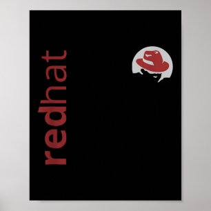 Poster So L do Ventilador do Red Hat Tux Penguin de Códig