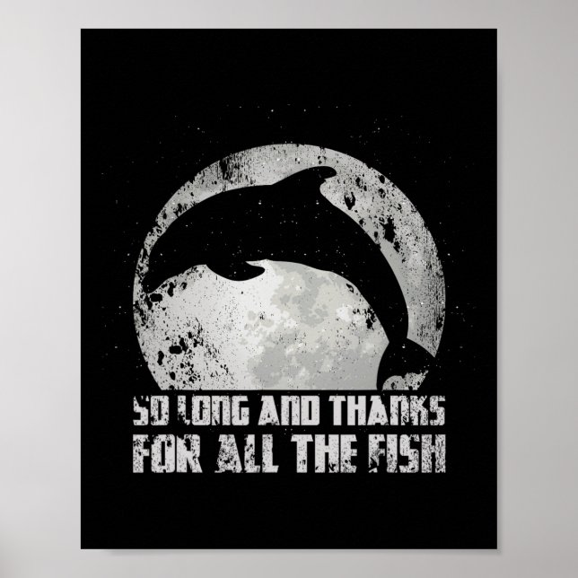 Poster So Long And Thanks For All The Fish Dolphin Moon F (Frente)
